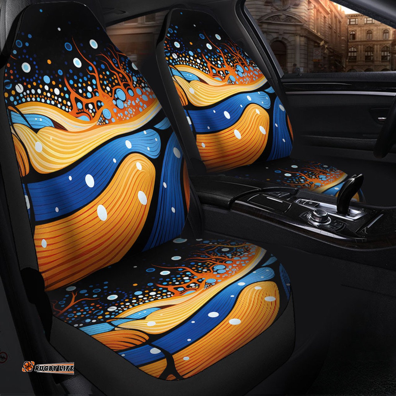 Australia Dreaming Aboriginal Aboriginal Art Indigenous Dot Painting Inspired Car Seat Covers