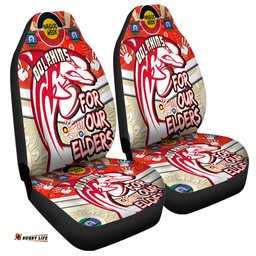 Redcliffe Dolphins Naidoc Week Custom Dolphins Naidoc For Our Elders Dot Art Style With Turtle Car Seat Covers