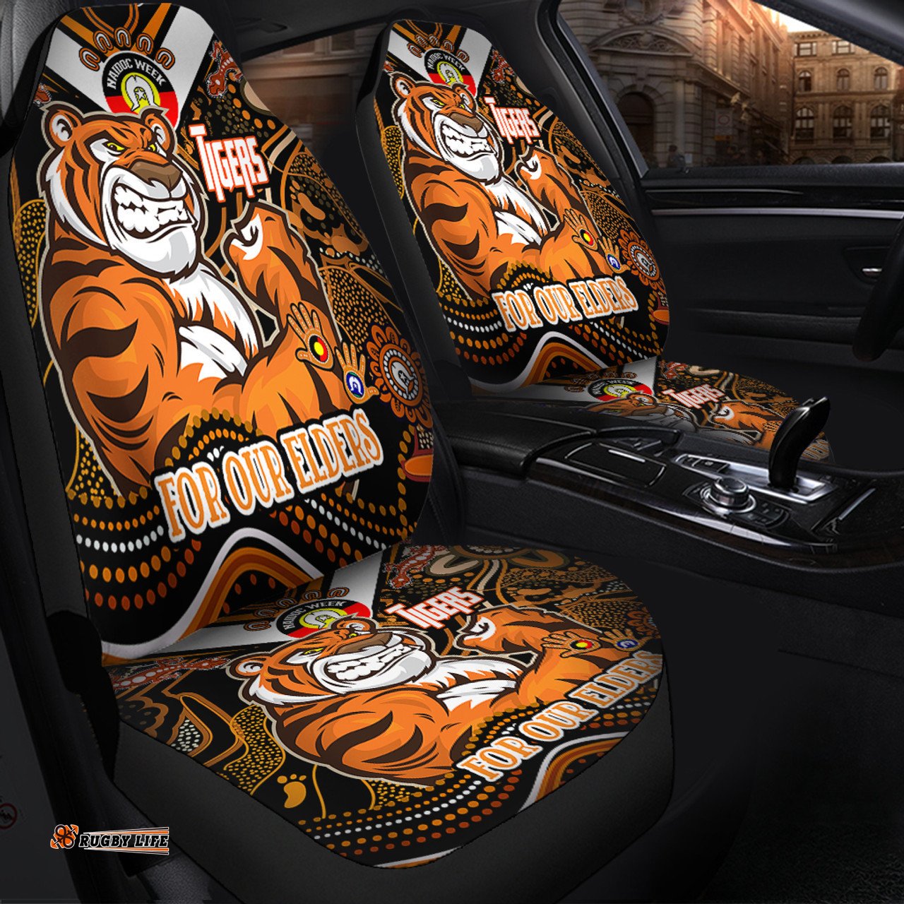 Wests Tigers Naidoc Week Custom For Our Elders Home Jersey Car Seat Covers