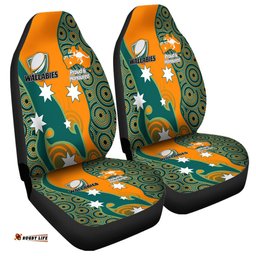Australia Wallabies Custom Custom Proud And Honoured Indigenous Aboriginal Inspired Gold Jersey Car Seat Covers