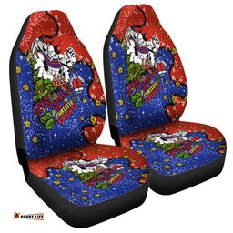 Newcastle Knights Christmas Custom Let's Get Lit Chrisse Pressie Car Seat Covers