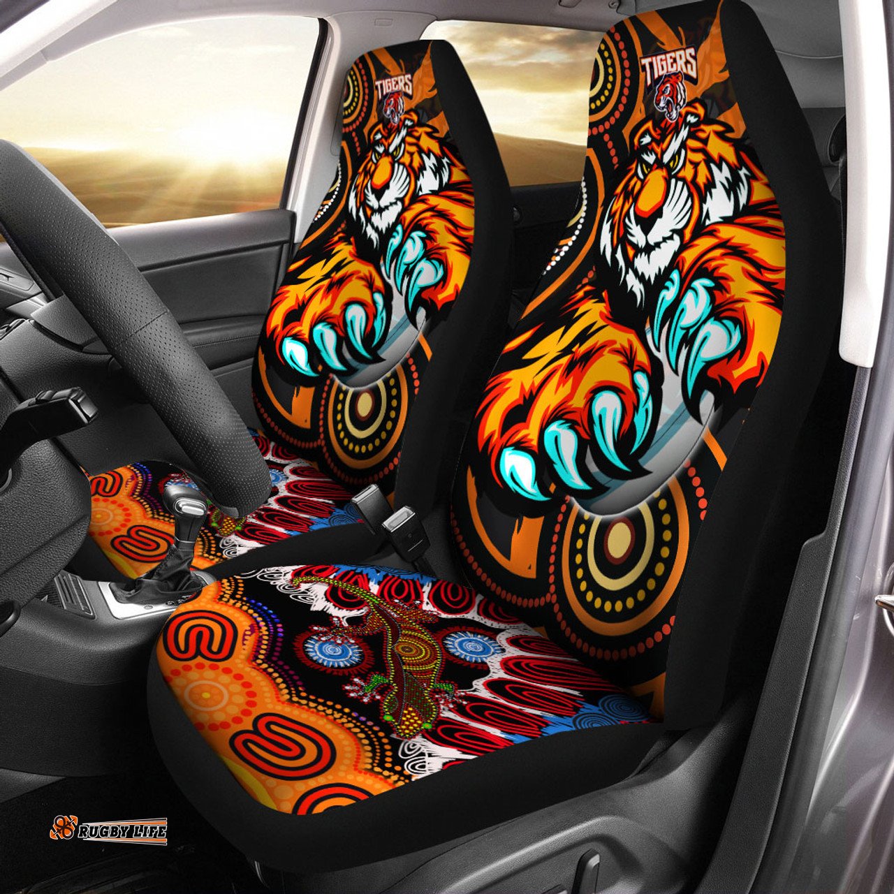 Australia Tigers Custom Indigenous This is My Jungle Style Car Seat Covers