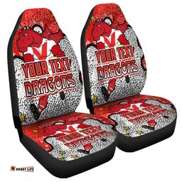 St. George Illawarra Dragons Custom Team With Dot And Star Patterns For Tough Fan Car Seat Covers
