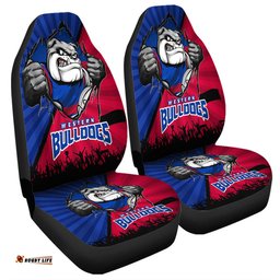Western Bulldogs Breaking Through Fan Design Car Seat Covers