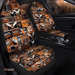 Wests Tigers Team Of Us Die Hard Fan Supporters Comic Style Car Seat Covers
