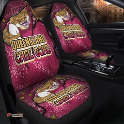 Queensland Cane Toads Custom Team With Dot And Star Patterns For Tough Fan Car Seat Covers