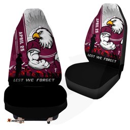 Manly Warringah Sea Eagles Anzac Day Lest We Forget Strong Fighting Spirit Car Seat Covers