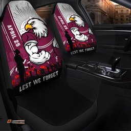Manly Warringah Sea Eagles Anzac Day Lest We Forget Strong Fighting Spirit Car Seat Covers