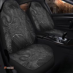 Australia Dot Painting Inspired Aboriginal Aboriginal Dot Grey Art With Animals Car Seat Covers