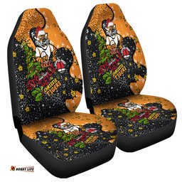 Wests Tigers Christmas Custom Let's Get Lit Chrisse Pressie Car Seat Covers