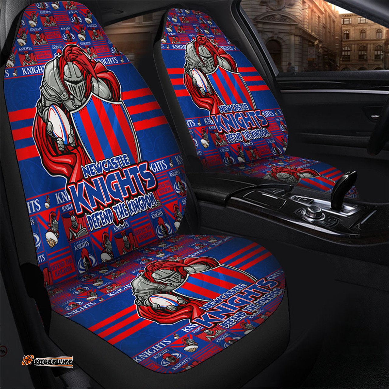 Newcastle Knights Champions Pride Comic Style Car Seat Covers