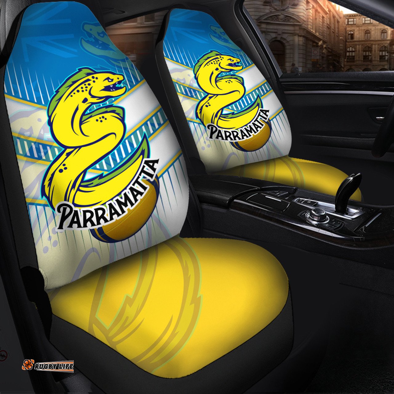 Parramatta Eels Parramatta Eels Mascot With Australia Flag Car Seat Covers