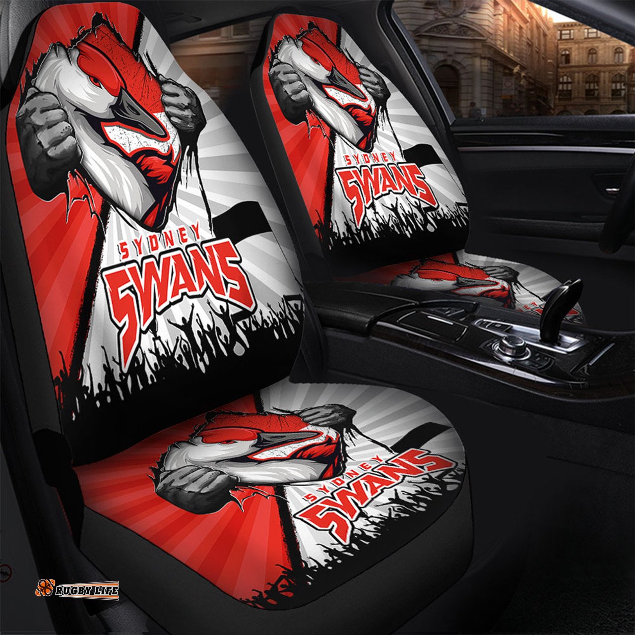 Sydney Swans Breaking Through Fan Design Car Seat Covers