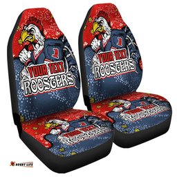 Sydney Roosters Custom Team With Dot And Star Patterns For Tough Fan Car Seat Covers