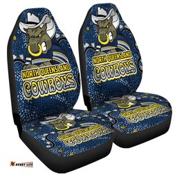 North Queensland Cowboys Custom Team With Dot And Star Patterns For Tough Fan Car Seat Covers