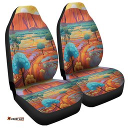 Urulu Travelling Urulu Mountain Oil Painting Art Car Seat Covers