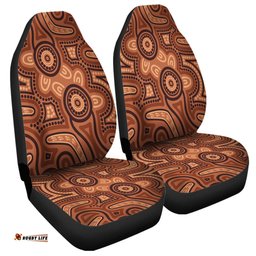 Australia Dot Painting Inspired Aboriginal Brown Aboriginal Australian Art With Boomerang Car Seat Covers