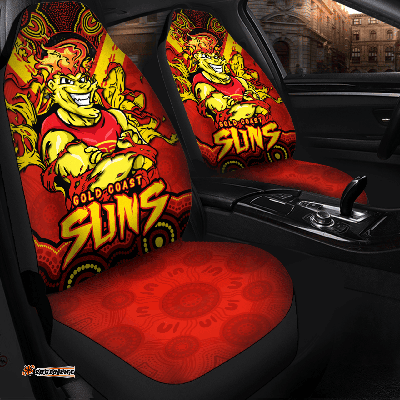 Gold Coast SUNS Ripped Legacy Of The Game Car Seat Covers