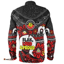Amazing Aussie Australia Naidoc Week Torres Strait Symbol With Aboriginal Pattern Inspired Black Long Sleeve Shirt