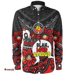 Amazing Aussie Australia Naidoc Week Torres Strait Symbol With Aboriginal Pattern Inspired Black Long Sleeve Shirt