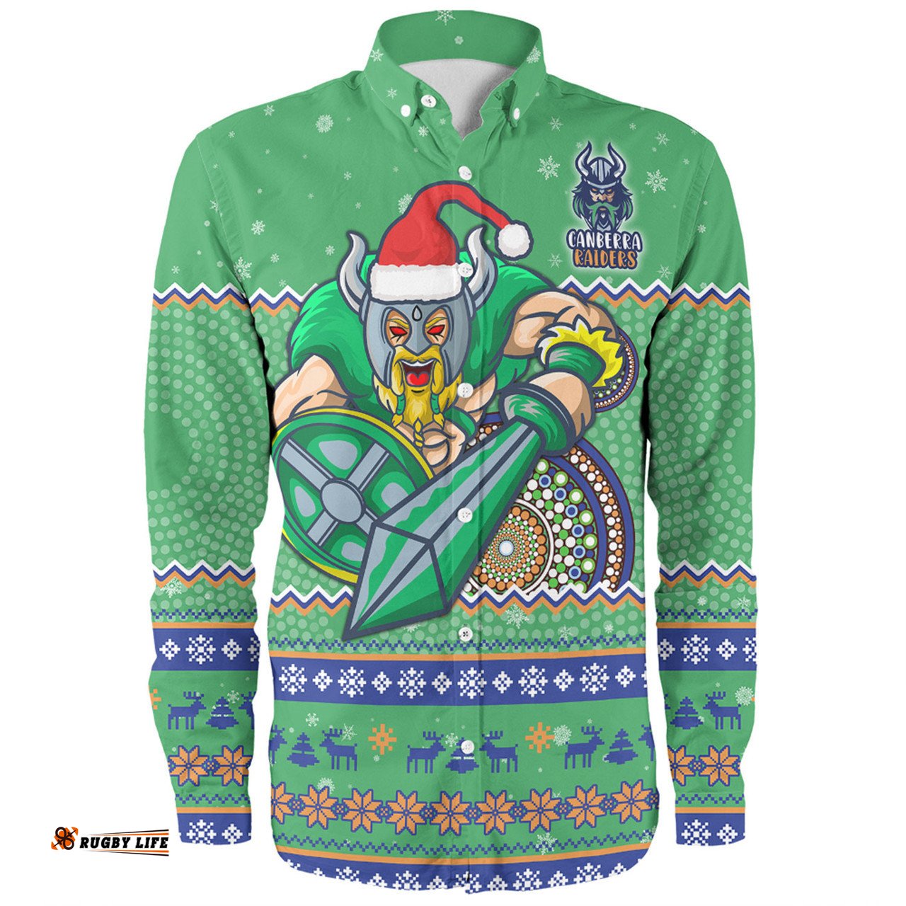 Amazing Aussie Canberra Raiders Christmas Custom Ugly Xmas And Aboriginal Patterns For Die Hard Fan Long Sleeve Shirt