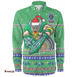 Amazing Aussie Canberra Raiders Christmas Custom Ugly Xmas And Aboriginal Patterns For Die Hard Fan Long Sleeve Shirt