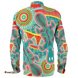 Amazing Aussie Australia Platypus Aboriginal Green Platypus With Aboriginal Art Dot Painting Patterns Inspired Long Sleeve Shirt