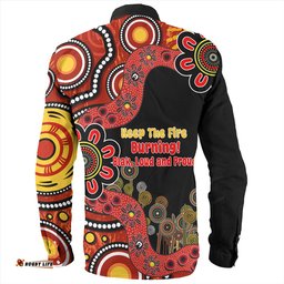 Amazing Aussie Australia Aboriginal Indigenous Naidoc Week Keep The Fire Burning! Blak, Loud And Proud Long Sleeve Shirt