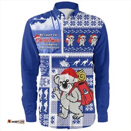 Amazing Aussie Australia Koala Wonderland Christmas Blue Long Sleeve Shirt