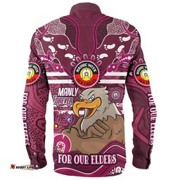 Amazing Aussie Manly Warringah Sea Eagles Custom For Our Elders Home Jersey Shirt Long Sleeve Shirt