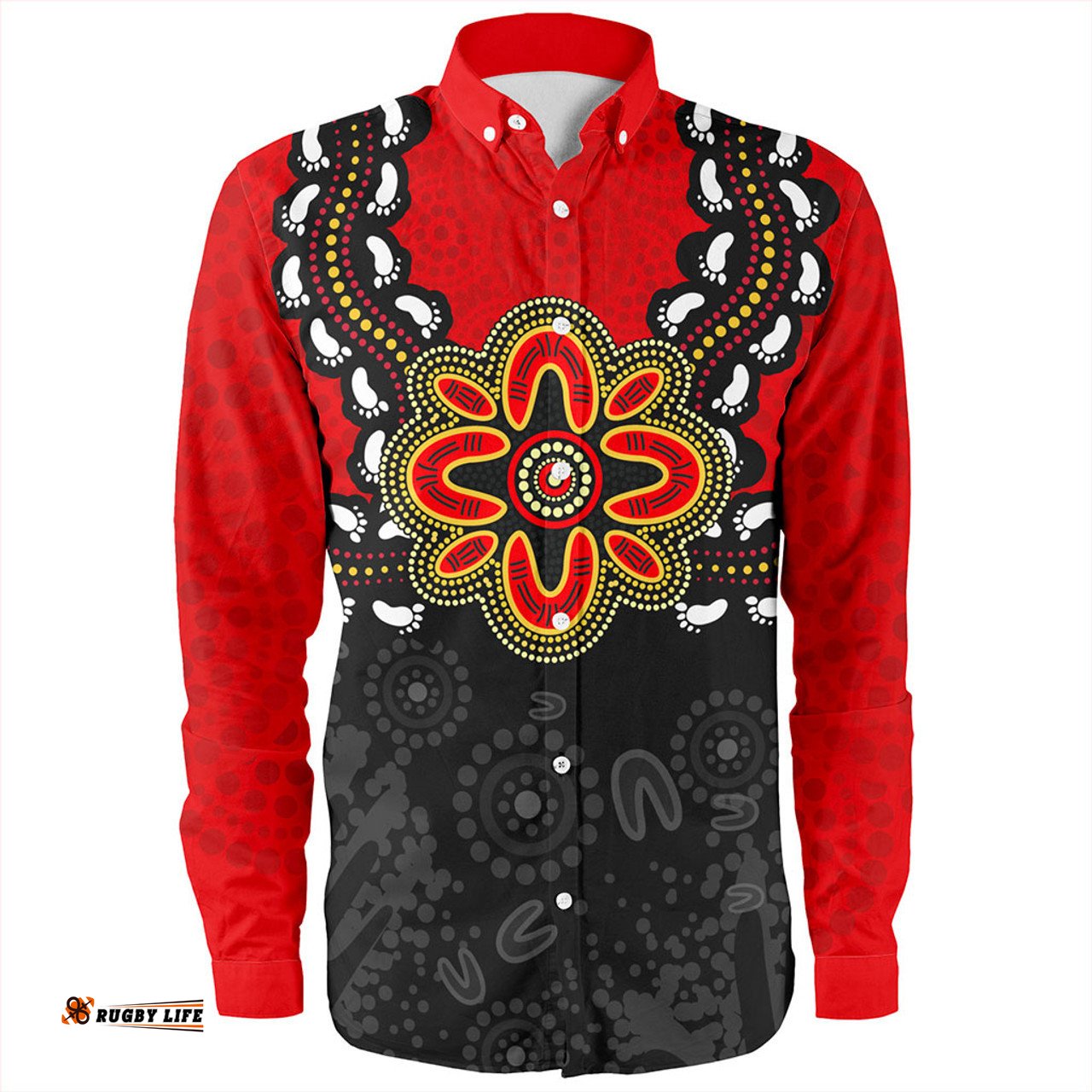 Amazing Aussie Australia Aboriginal Inspired Symbol Pattern Long Sleeve Shirt