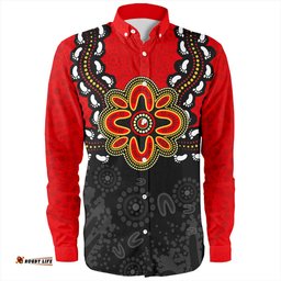 Amazing Aussie Australia Aboriginal Inspired Symbol Pattern Long Sleeve Shirt