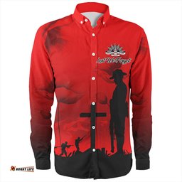 Amazing Aussie Australia Anzac Day Lest We Forget Red Poppy Long Sleeve Shirt