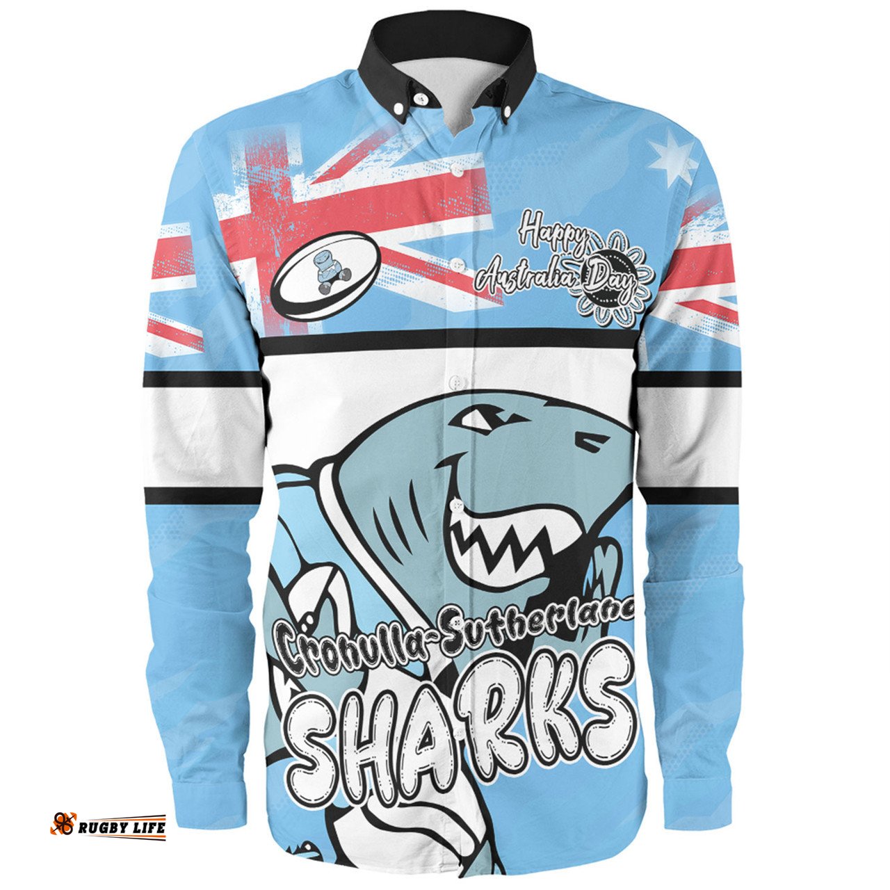 Amazing Aussie Cronulla Sutherland Sharks Happy Australia Day We Are One And Free Long Sleeve Shirt