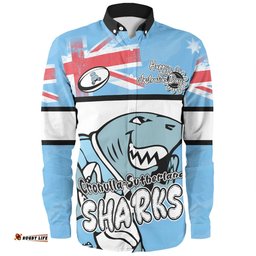 Amazing Aussie Cronulla Sutherland Sharks Happy Australia Day We Are One And Free Long Sleeve Shirt