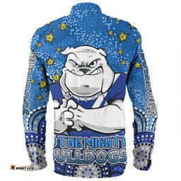Amazing Aussie Canterbury Bankstown Bulldogs Custom Custom With Aboriginal Inspired Style Of Dot Painting Patterns Long Sleeve Shirt