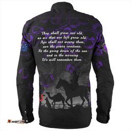 Amazing Aussie Australia Anzac Day Purple Poppy Tribute Remembered Together Long Sleeve Shirt
