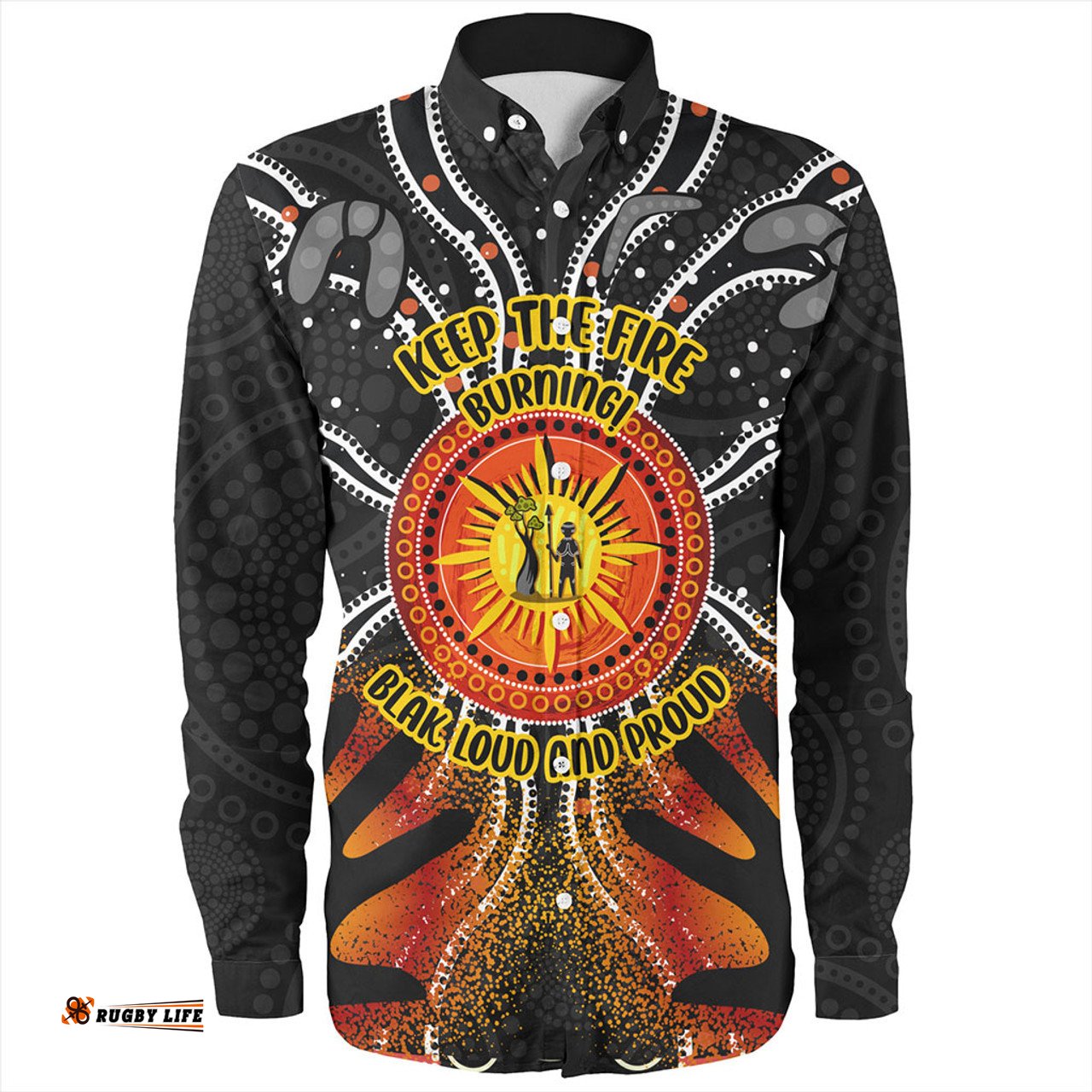 Amazing Aussie Australia Naidoc Week Aboriginal Pattern Hand Symbols Long Sleeve Shirt