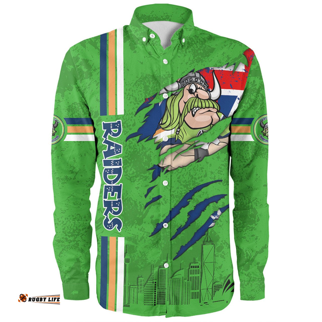 Amazing Aussie Canberra Raiders Happy Australia Day Flag Scratch Style Long Sleeve Shirt