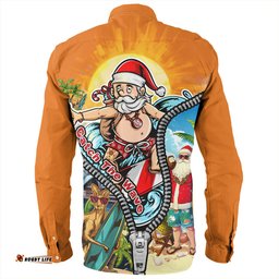 Amazing Aussie Australia Christmas Down Under Santa's Beach Escape Long Sleeve Shirt
