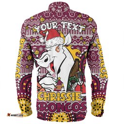 Amazing Aussie Brisbane Broncos Christmas Custom Christmas Knit Patterns Vintage Jersey Ugly Long Sleeve Shirt