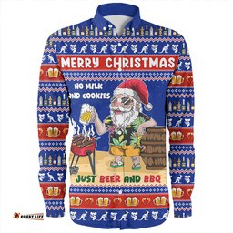 Amazing Aussie Australia Merry Christmas, Grilling Santa With Barbecue And Beer Long Sleeve Shirt