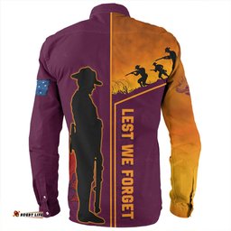 Amazing Aussie Brisbane Broncos Anzac Day Lest We Forget Poppy Long Sleeve Shirt