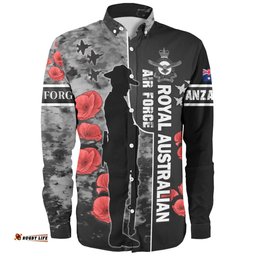 Amazing Aussie Australia Custom Royal Australian Air Force Anzac Day Camouflage Style Long Sleeve Shirt