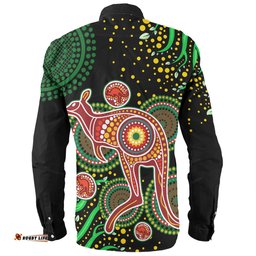 Amazing Aussie Australia Kangaroo Aboriginal Custom Aboriginal Plant With Kangaroo Colorful Art Long Sleeve Shirt
