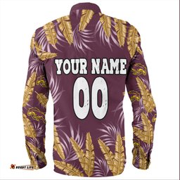 Amazing Aussie Brisbane Broncos Custom Tropical Patterns Brisbane Broncos Long Sleeve Shirt