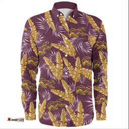 Amazing Aussie Brisbane Broncos Custom Tropical Patterns Brisbane Broncos Long Sleeve Shirt
