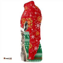 Amazing Aussie Australia Aboriginal Dot With Kangaroo Santa Hat Designs Long Sleeve Shirt