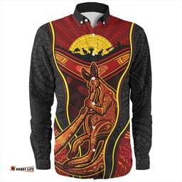 Amazing Aussie Australia Aboriginal Kangaroo Spirit Dreaming Long Sleeve Shirt