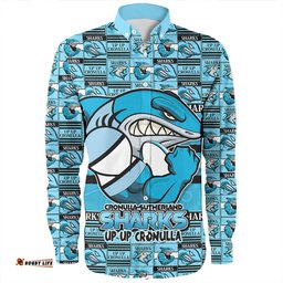 Amazing Aussie Cronulla Sutherland Sharks Champion���s Pride Comic Style Long Sleeve Shirt